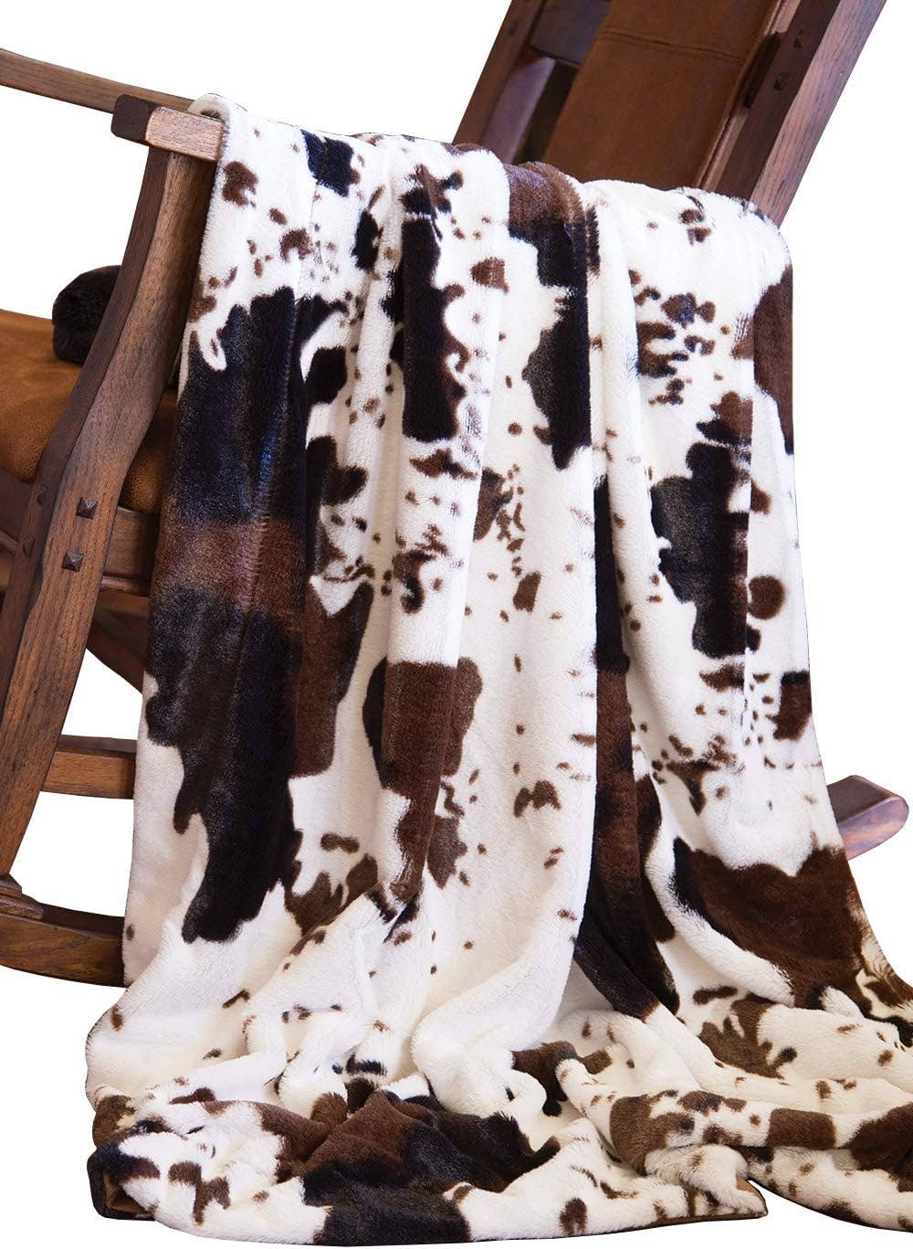 Cowhide Faux Fur Throw Blanket