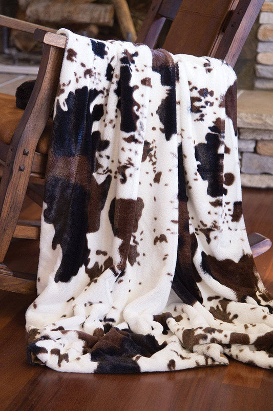 Cowhide Faux Fur Throw Blanket