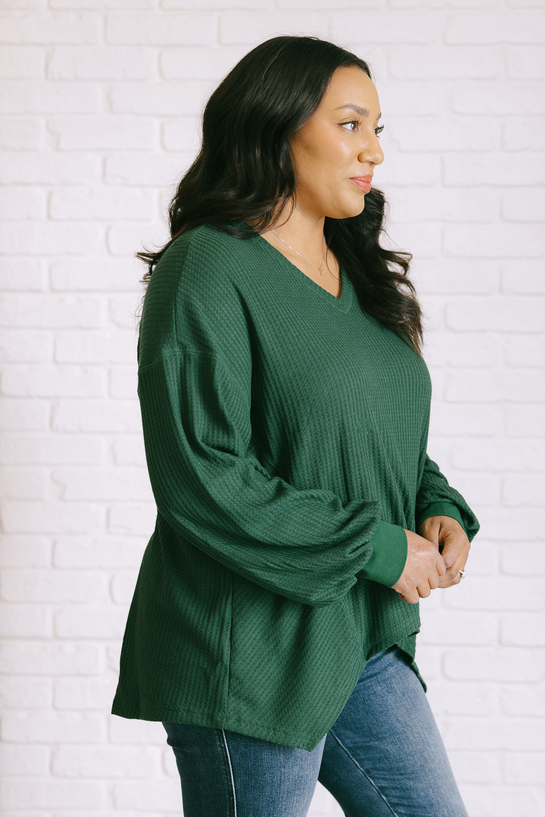 Good Things Are Coming V-Neck Top in Green