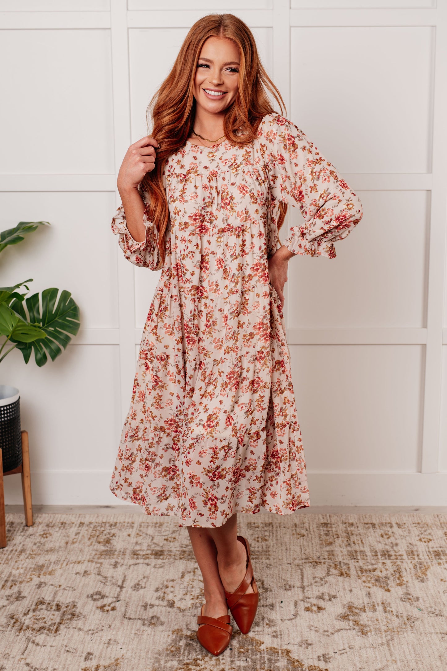 Next to You Balloon Sleeve Floral Dress