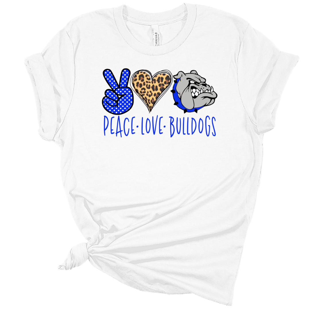 Peace Love Bulldogs Tee