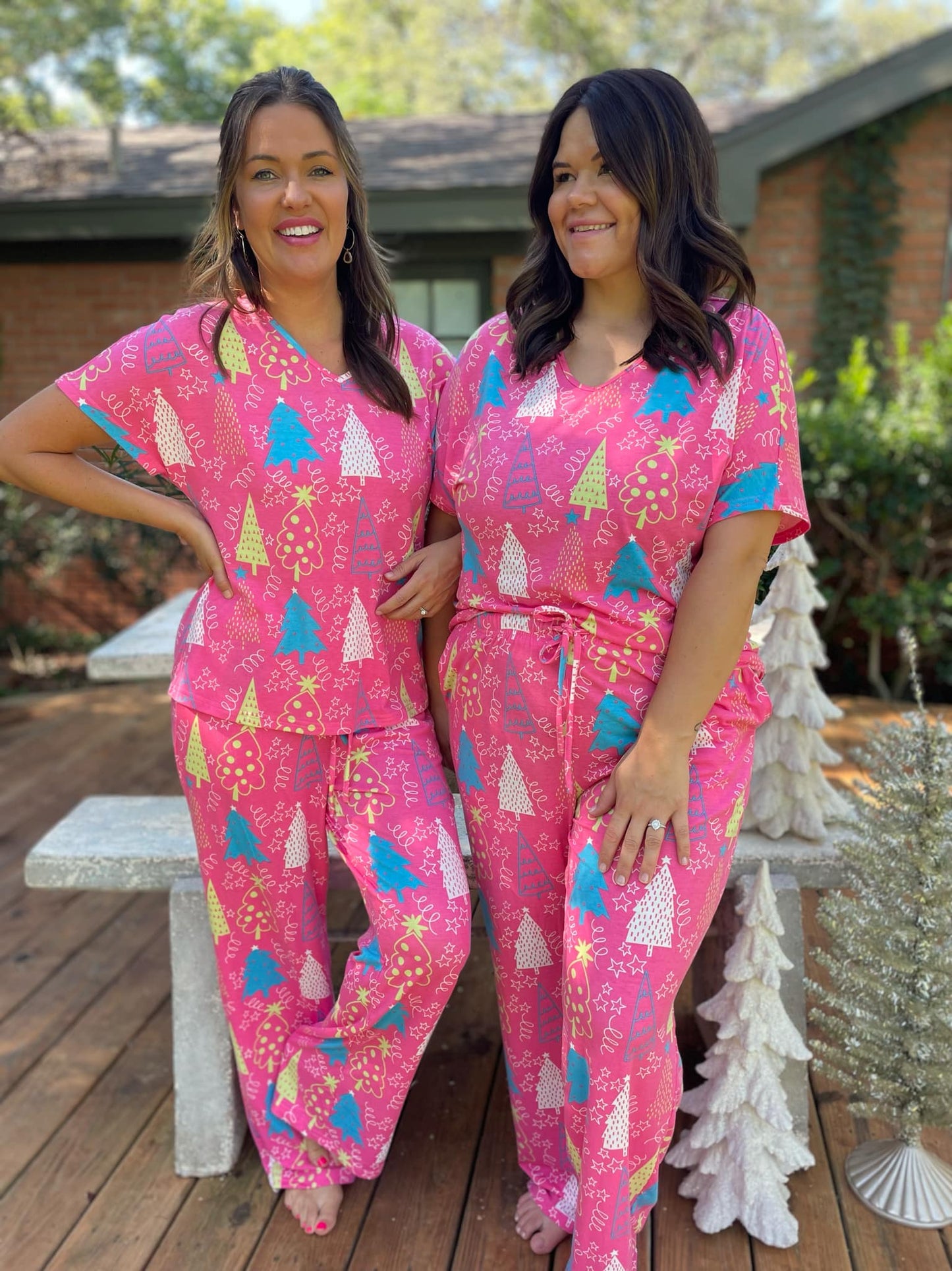 Pink Trees Pajama Set