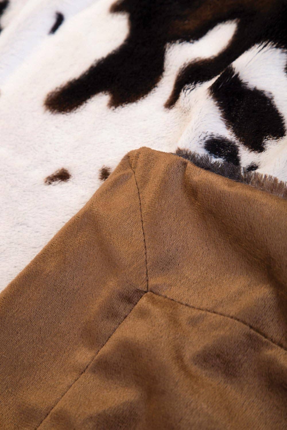 Cowhide Faux Fur Throw Blanket