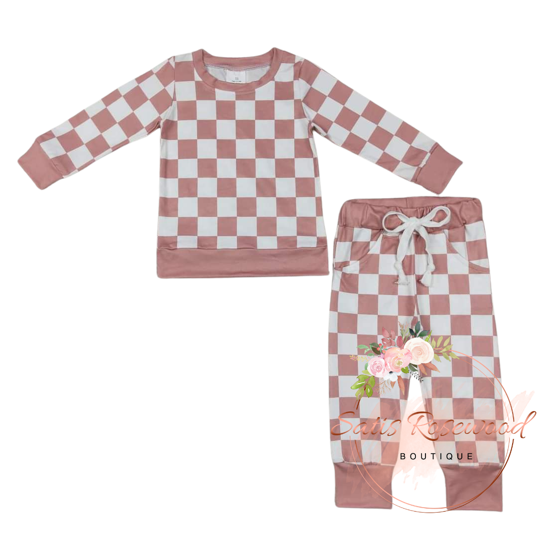 KIDS PREORDER: Checkered Pant Set