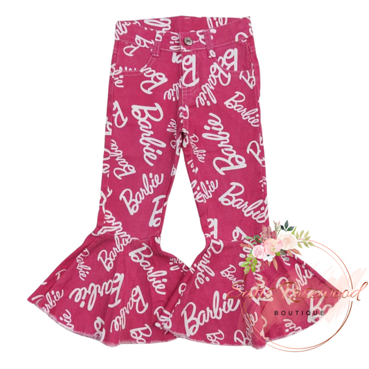 KIDS PREORDER: Barbie Rose Red Denim Trousers