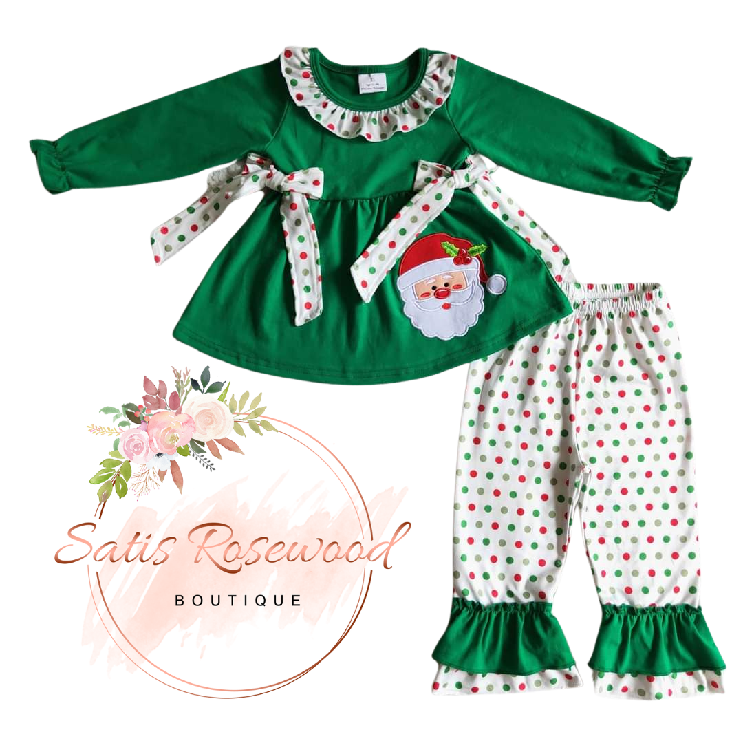 KIDS PREORDER: Santa Polka Dot Print Set