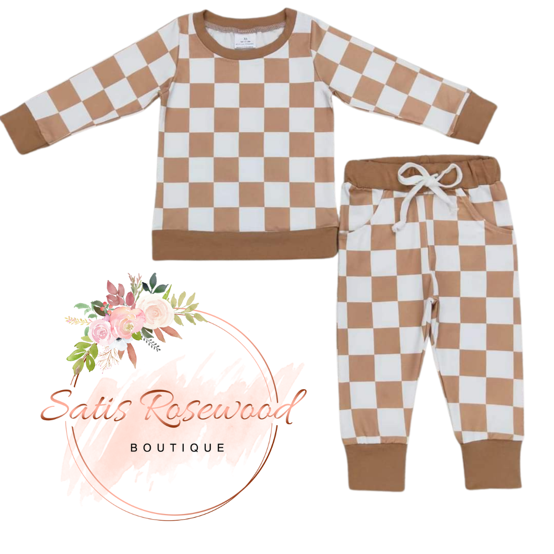 KIDS PREORDER: Checkered Pant Set