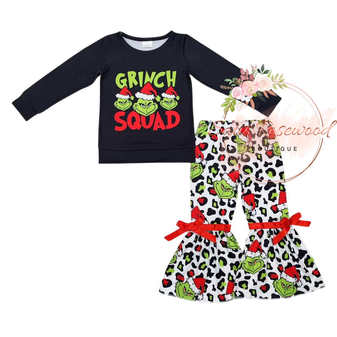 KIDS PREORDER: Grinch Leopard Print Set