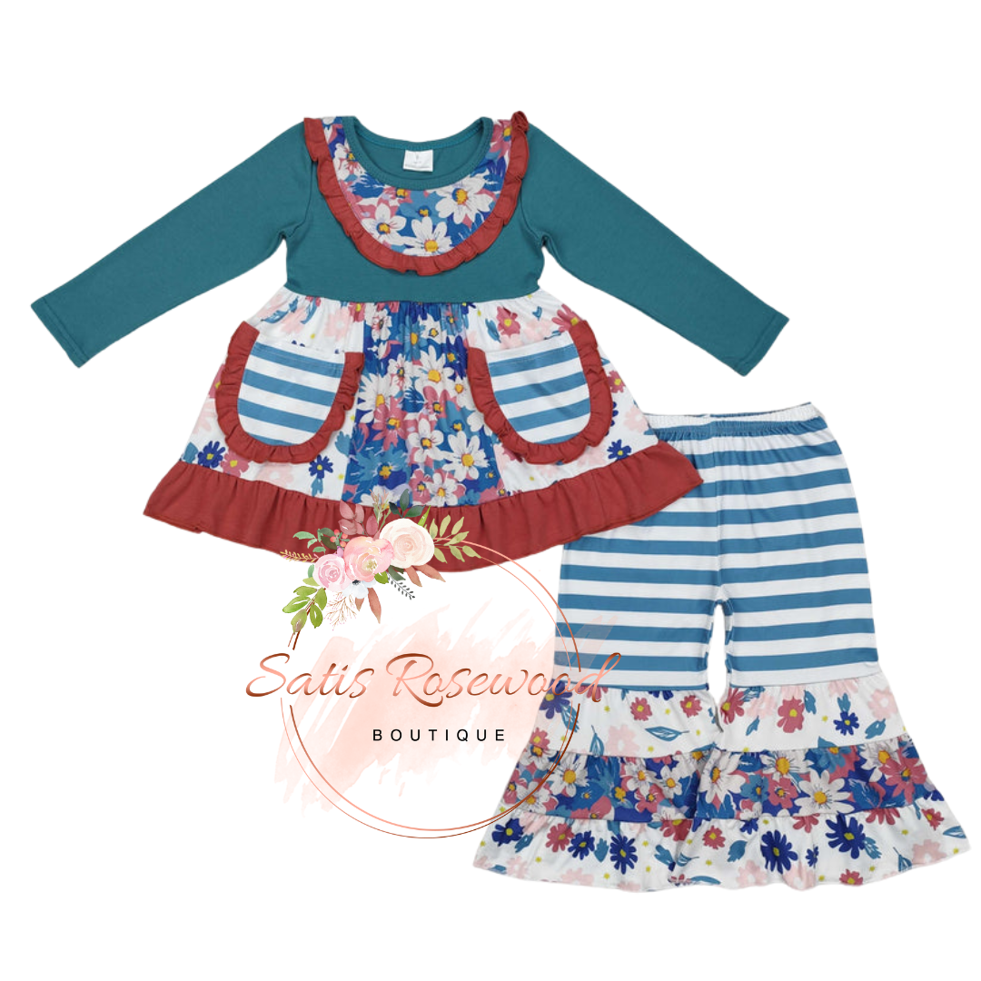 KIDS PREORDER: Flower Striped Set