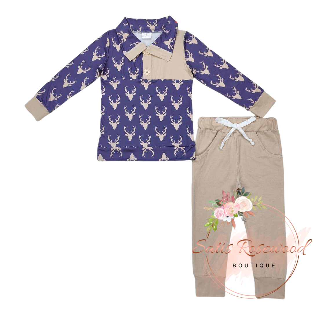 KIDS PREORDER: Deer Horn Long Sleeve Set