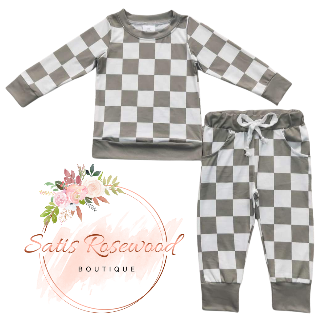 KIDS PREORDER: Checkered Pant Set